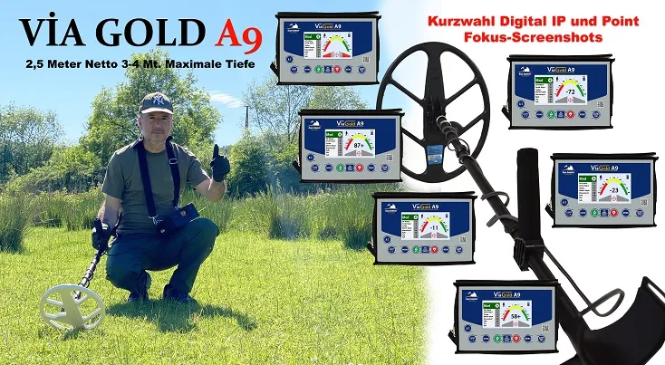 via gold a9, Detektor zum Schürfen von Gold, Golddetektor, Metalldetektor Schatz Gerat, Schatzsucher Detektor