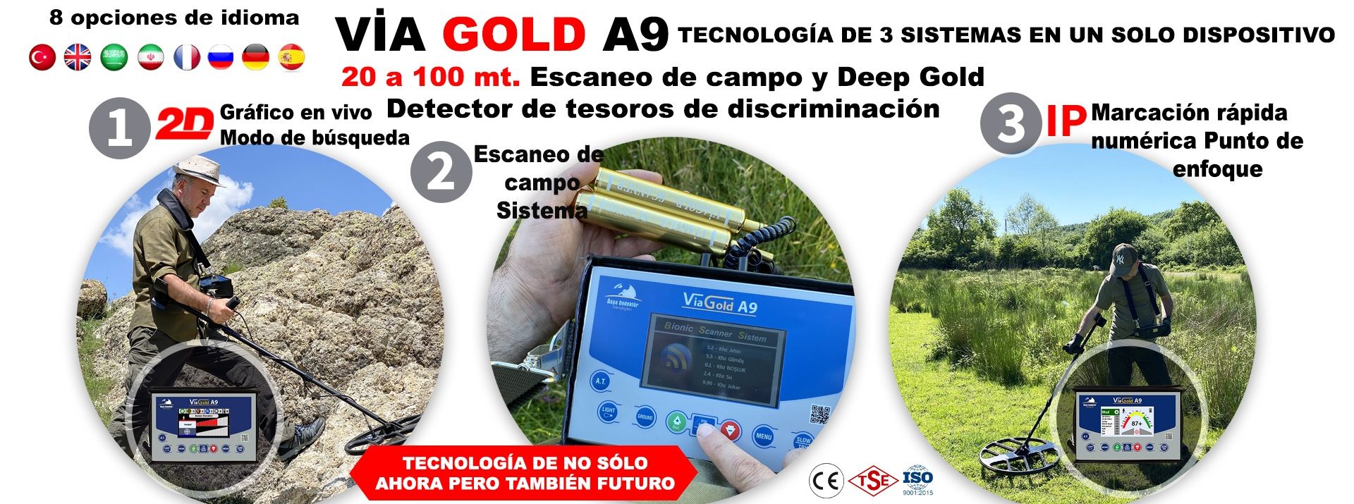 Via Gold A9 Detector de Metales de Oro
